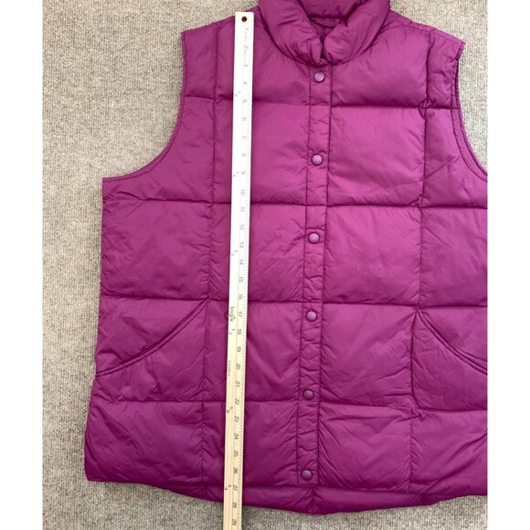 Lands End Vest Womens 1X (16W-18W) Puffer Down Feathers Quilted Insulated Zip Up - Picture 2 of 8